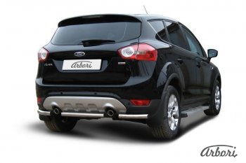 6 389 р. Защита заднего бампера Arbori (нержавейка, 1 труба d57 mm). Ford Kuga 1 (2008-2013). Увеличить фотографию 2