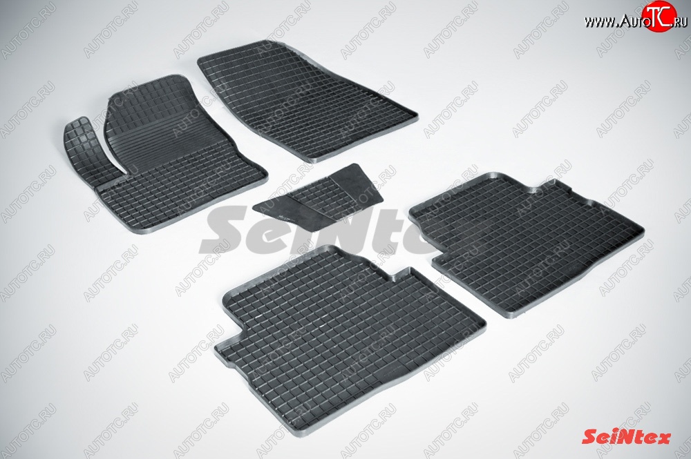5 349 р. Износостойкие коврики в салон с рисунком Сетка SeiNtex Premium 4 шт. (резина)  Ford Kuga  1 (2008-2013)