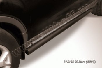 8 349 р. Защита порогов d76 труба Slitkoff Ford Kuga 2 дорестайлинг (2013-2016) (Цвет: серебристый). Увеличить фотографию 1