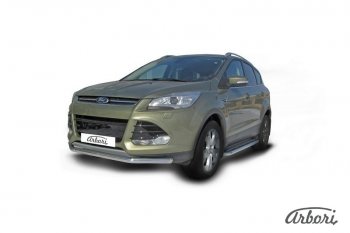 12 869 р. Защита переднего бампера Arbori (нержавейка, 1 труба d57 mm) Ford Kuga 2 дорестайлинг (2013-2016). Увеличить фотографию 2