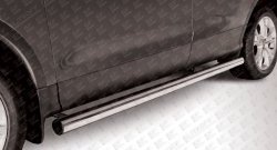 16 849 р. Защита порогов из круглой трубы диаметром 76 мм Slitkoff  Ford Kuga  2 (2013-2016) (Нержавейка, Полированная). Увеличить фотографию 1