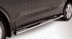 13 949 р. Защита порогов из трубы d76 мм с пластиковыми вставками для ног Slitkoff Ford Kuga 2 дорестайлинг (2013-2016) (Нержавейка, Полированная). Увеличить фотографию 1
