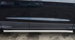 13 849 р. Защита порогов из круглой трубы диаметром 63 мм Russtal Ford Kuga 2 дорестайлинг (2013-2016) (Защита порогов с со скосами на торцах (вариант 1)). Увеличить фотографию 1