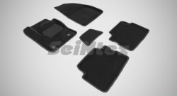 3 899 р. Износостойкие коврики в салон SeiNtex Premium 3D 4 шт. (ворсовые, черные)  Ford Kuga  2 (2013-2016). Увеличить фотографию 1