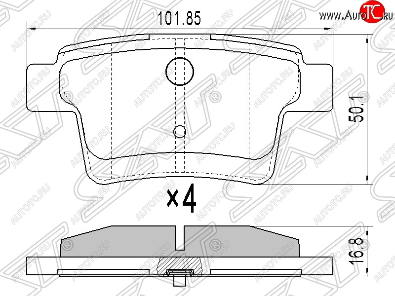 789 р. Колодки тормозные задние SAT Ford Ranger DoubleCab рестайлинг (2015-2021)