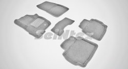 Износостойкие коврики в салон SeiNtex Premium 3D 4 шт. (ворсовые, серые) Ford Mondeo MK5 CD391 дорестайлинг седан (2014-2018)