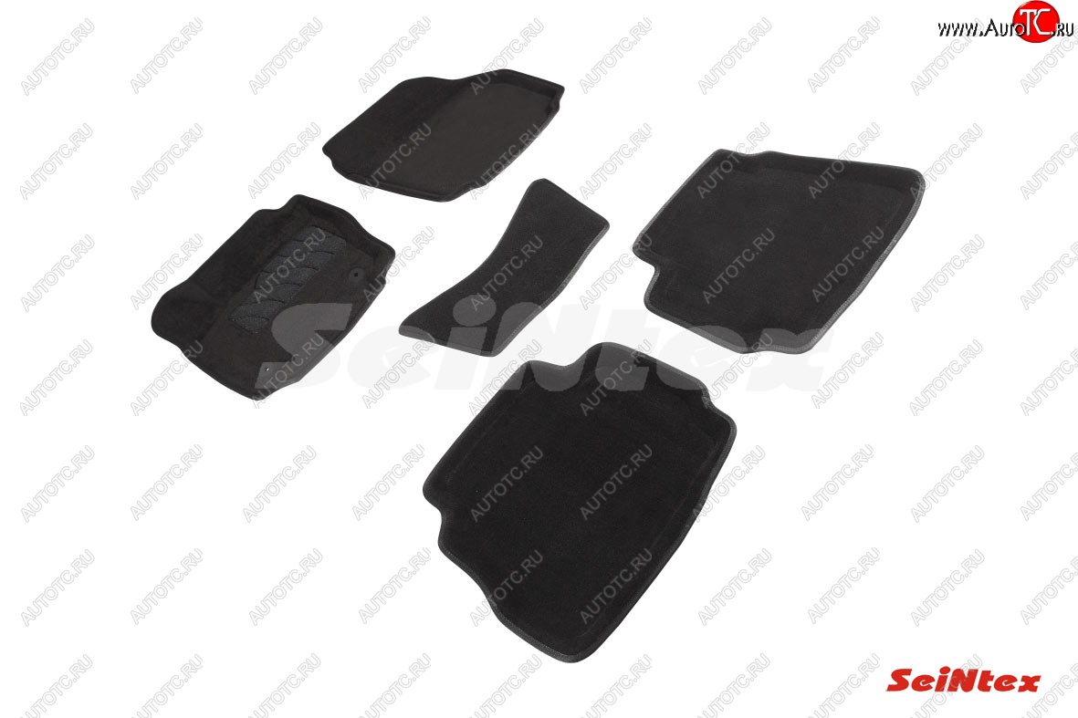 4 799 р. Комплект 3D ковриков в салон (ворсовые / чёрные) Seintex Ford Mondeo Mk4,BD рестайлинг, седан (2010-2014)