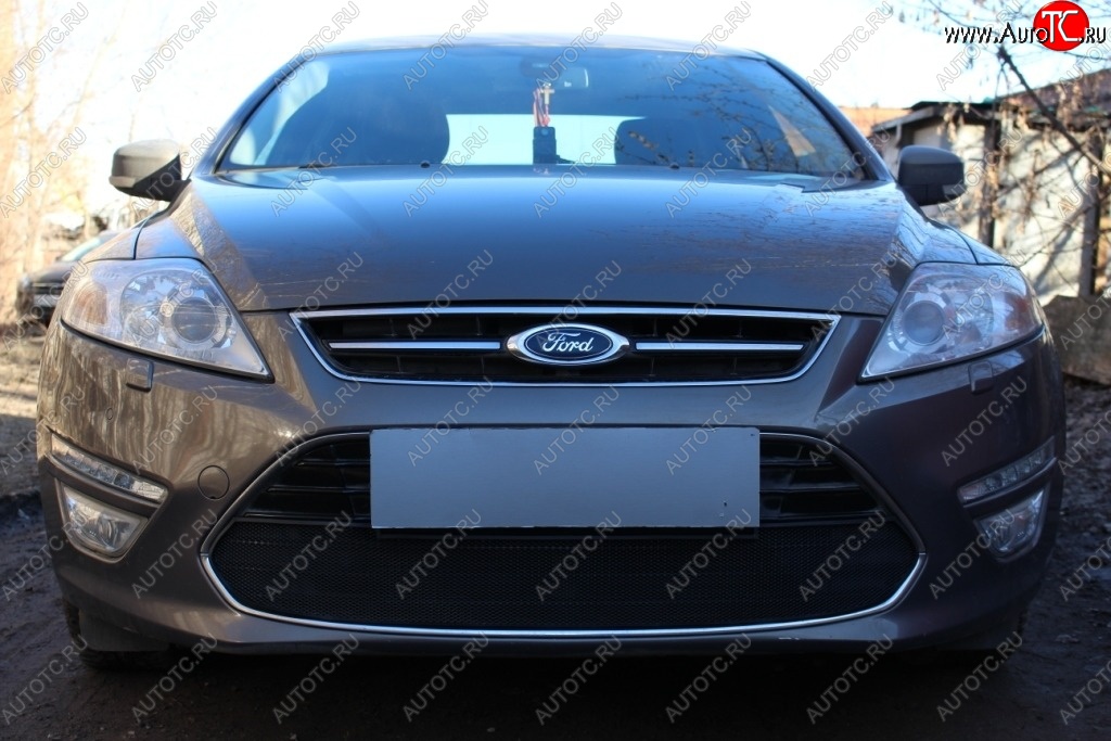 1 229 р. Защитная сетка на бампер Russtal (черная)  Ford Mondeo (2010-2014)