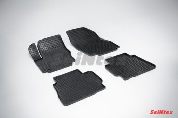 4 749 р. Износостойкие резиновые коврики в салон Сетка Seintex Ford Mondeo Mk4,BD рестайлинг, седан (2010-2014). Увеличить фотографию 1
