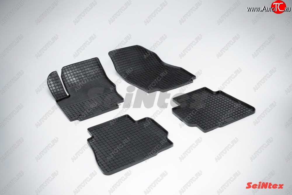 4 749 р. Износостойкие коврики в салон с рисунком Сетка SeiNtex Premium 4 шт. (резина) Ford Mondeo Mk4,BD рестайлинг, седан (2010-2014)