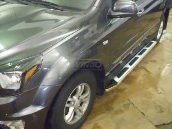6 299 р. Подножки боковые WINBO (серия М15) Ford Ranger DoubleCab дорестайлинг (2011-2016). Увеличить фотографию 1