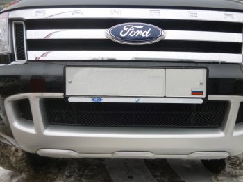 399 р. Сетка на бампер внешняя черн., 15 мм  Ford Ranger ( DoubleCab,  RapCab) (2011-2016) (Черная). Увеличить фотографию 1