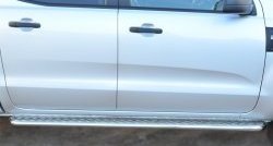 19 799 р. Защита порогов из круглой трубы диаметром 42 мм Russtal  Ford Ranger  DoubleCab (2011-2016). Увеличить фотографию 1