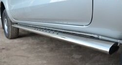 30 649 р. Защита порогов с круглыми вставками для ног из овальной трубы диаметром 120x60 мм Russtal  Ford Ranger  DoubleCab (2011-2016). Увеличить фотографию 3