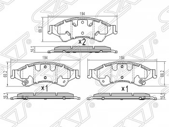 1 579 р. Колодки тормозные передние SAT  Ford Ranger ( DoubleCab,  RapCab) (2011-2021). Увеличить фотографию 1