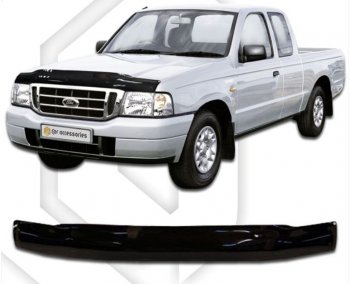 2 079 р. Дефлектор капота CA-Plastic  Ford Ranger  1 (2003-2007) (Classic черный, Без надписи). Увеличить фотографию 1