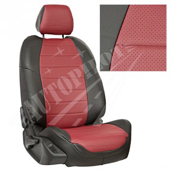 8 499 р. Чехлы сидений AUTOPILOT Экокожа (3 места)  Ford Transit  4 (2014-2024) (Черный + Бордовый). Увеличить фотографию 1