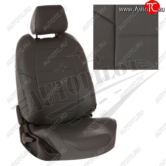 4 599 р. Чехлы сидений AUTOPILOT Экокожа (3 места)  Ford Transit  4 (2014-2024) (Темно серый + Темный серый)