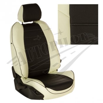 8 299 р. Чехлы сидений AUTOPILOT Экокожа (3 места)  Ford Transit  4 (2014-2024) (Белый + Черный). Увеличить фотографию 1