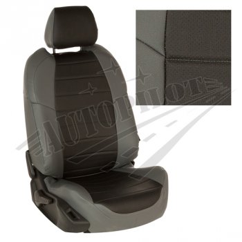 4 489 р. Чехлы сидений AUTOPILOT Экокожа (3 места)  Ford Transit  4 (2014-2024) (Серый + Черный). Увеличить фотографию 1