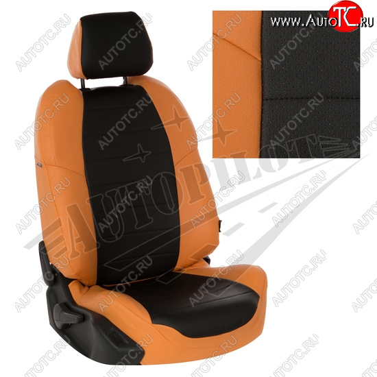 8 299 р. Чехлы сидений AUTOPILOT Экокожа (3 места)  Ford Transit  4 (2014-2024) (Оранжевый + Черный)