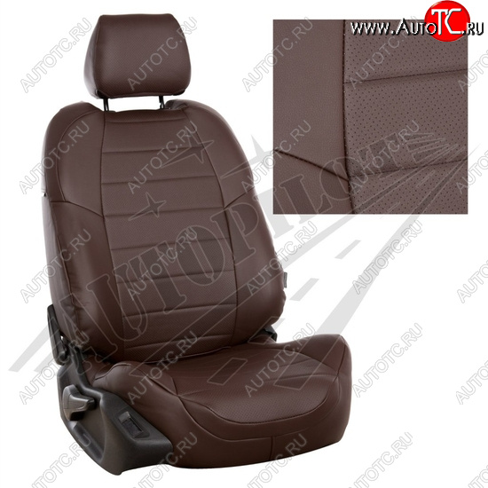 4 489 р. Чехлы сидений AUTOPILOT Экокожа (3 места)  Ford Transit  4 (2014-2024) (Шоколад + Шоколад)