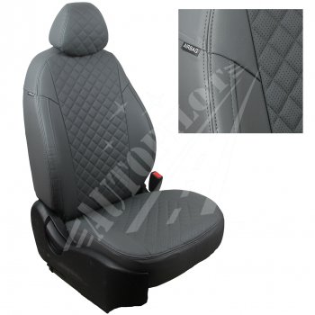4 799 р. Чехлы сидений AUTOPILOT Экокожа Ромб (3 места)  Ford Transit  4 (2014-2024) (Серый + Серый). Увеличить фотографию 1