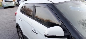 2 079 р. Дефлектора окон CA-Plastic Hyundai Creta GS дорестайлинг (2015-2019) (Шелкография черная). Увеличить фотографию 4