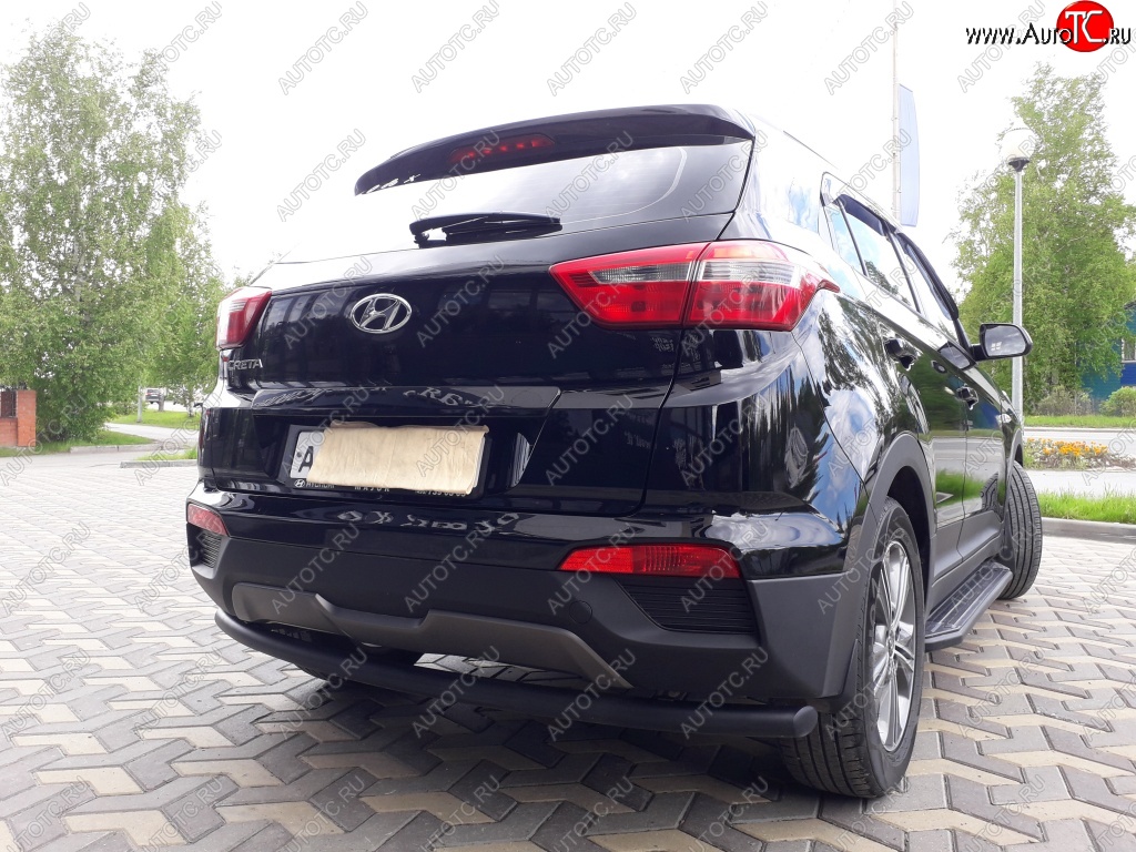 7899р Защита заднего бампера из трубы d57 Slitkoff радиусная Hyundai Creta  GS Цвет: серебристый купить