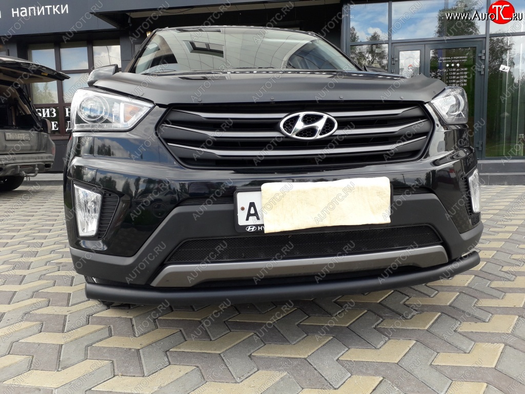 6499р Защита переднего бампера Slitkoff d57, черная Hyundai Creta GS Цвет:  серебристый купить