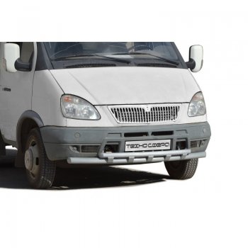 Защита переднего бампера ТехноСфера (Техно Сфера) (двойная, Сталь с покрытием, d63.5/51 mm) ГАЗ ГАЗель 2705 1-ый рестайлинг цельнометаллический фургон (2003-2010)