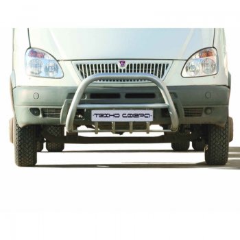 Защита переднего бампера ТехноСфера (Техно Сфера) (низкая с защитой двигателя, Сталь с покрытием) ГАЗ ГАЗель 2705 1-ый рестайлинг цельнометаллический фургон (2003-2010)
