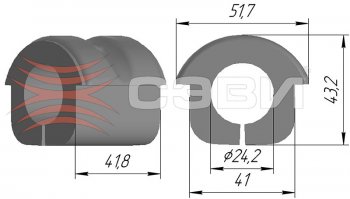 Подушка (втулка) переднего стабилизатора СЭВИ-Эксперт ГАЗ ГАЗель 3302 1-ый рестайлинг бортовой  (2003-2010)