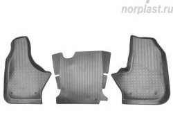Комплект салонных ковриков Norplast Unidec (ручка КПП на приборке) ГАЗ ГАЗель Next A60,A63, A64 автобус (2014-2021)  (Цвет: черный)
