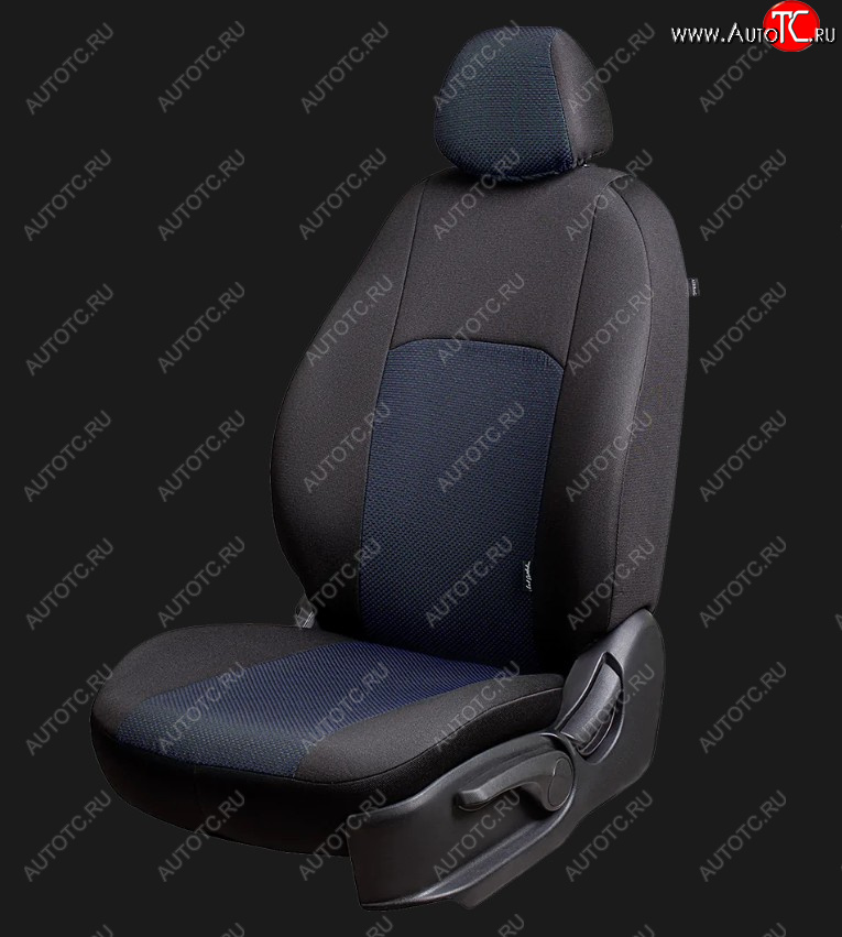3 499 р. Чехлы для сидений Lord Autofashion Дублин (жаккард, 3 места) ГАЗ ГАЗель Next A31,A32, C45, C46 цельнометаллический фургон (2016-2024) (черный/ ёж синий)