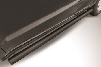 9 799 р. Защита порогов Slitkoff (d76 мм)  Geely Emgrand X7 (2011-2015) (Сталь с полимерным покрытием. Цвет: чёрный). Увеличить фотографию 1