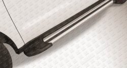 Алюминиевые пороги Slitkoff Luxe Silver Geely Emgrand X7 дорестайлинг (2011-2015)