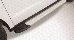 Алюминиевые пороги Slitkoff Optima Silver Geely (Джили) Emgrand X7 (Эмгранд) (2011-2015) дорестайлинг