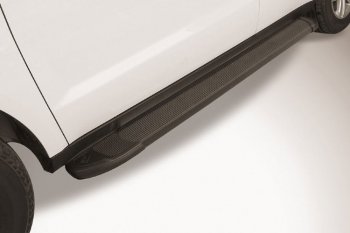 13 799 р. Пороги алюминиевые Slitkoff Geely Emgrand X7 1-ый рестайлинг (2015-2018) (Optima Black ). Увеличить фотографию 1