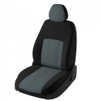 Чехлы для сидений Дублин (жаккард) Geely Emgrand EC7 седан, рестайлинг (2016-2018)  (Черный, вставка Сеул серый)