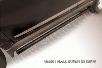 7 849 р. Защита порогов Slitkoff (труба d57)  Great Wall Hover H3 (2014-2016) (Цвет: серебристый). Увеличить фотографию 1