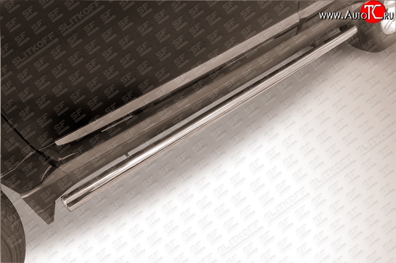 15 799 р. Защита порогов из круглой трубы диаметром 57 мм Slitkoff  Great Wall Hover H3 (2014-2016) (Нержавейка, Полированная)