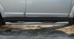 18 799 р. Защита порогов с пластиковыми вставками для ног из круглой трубы диаметром 76 мм Russtal Great Wall Hover H3  рестайлинг (2014-2016) (Защита порогов с со скосами на торцах (вариант 1)). Увеличить фотографию 2