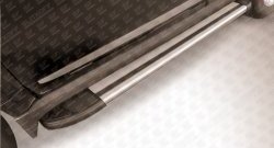 10 699 р. Алюминиевые пороги Slitkoff Luxe Silver Great Wall Hover H3  рестайлинг (2014-2016). Увеличить фотографию 1