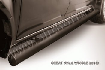 9 499 р. Защита порогов из трубы d76 Slitkoff  Great Wall Wingle  5 (2011-2017) (Цвет: серебристый). Увеличить фотографию 1