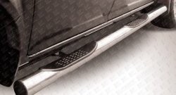 22 599 р. Защита порогов из трубы d76 мм с пластиковыми вставками для ног Slitkoff Great Wall Wingle 5 (2011-2017) (Нержавейка, Полированная). Увеличить фотографию 1