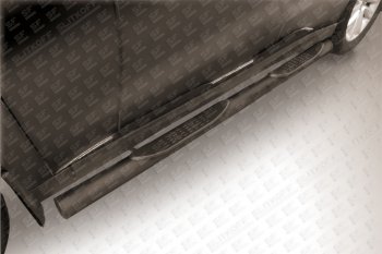 12 499 р. Защита порогов из трубы d76 Slitkoff (с проступями) Haval H2 1 (2014-2020) (Цвет: серебристый). Увеличить фотографию 1
