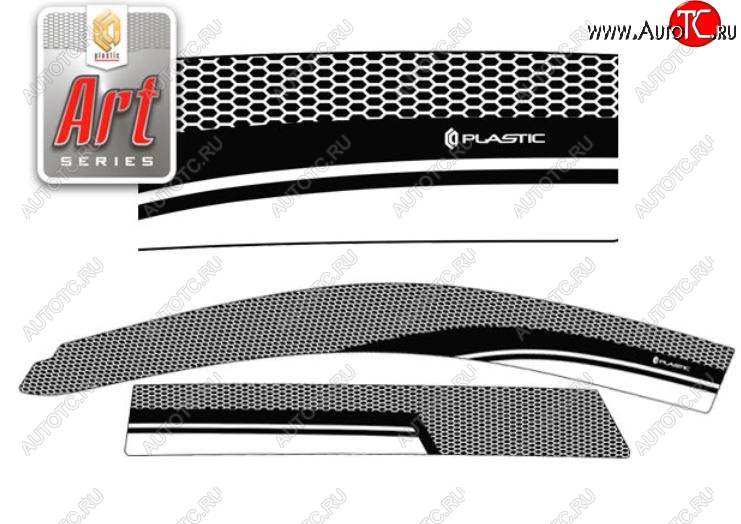 2 499 р. Дефлектора окон CA-Plastic  Great Wall Hover H3 (2010-2014) (Серия Art черная, Без хром.молдинга, Крепление только на скотч)