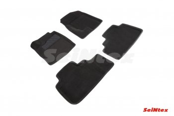 Комплект 3D ковриков в салон (ворсовые / чёрные) Seintex  F7, F7x