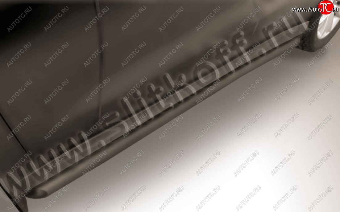 8 599 р. Защита порогов Slitkoff (d57 мм, с гибами)  Haval H2  1 (2014-2020) (Сталь с полимерным покрытием. Цвет: чёрный)